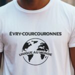 T-Shirt Blanc Évry-Courcouronnes unique au monde Pour homme-2