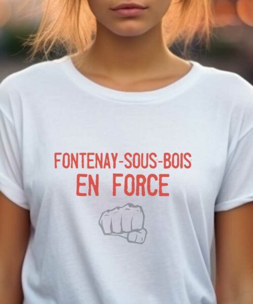 T-Shirt Blanc Fontenay-sous-Bois en force Pour femme-2