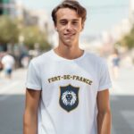 T-Shirt Blanc Fort-de-France blason Pour homme-1