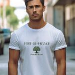 T-Shirt Blanc Fort-de-France pour plus de vert Pour homme-2