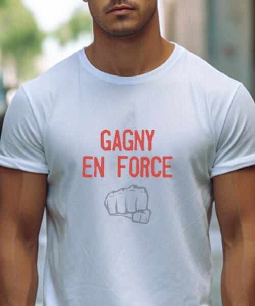 T-Shirt Blanc Gagny en force Pour homme-2