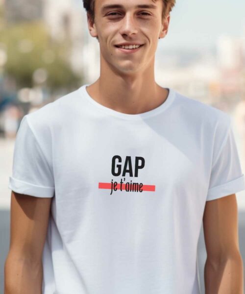 T-Shirt Blanc Gap je t'aime Pour homme-2