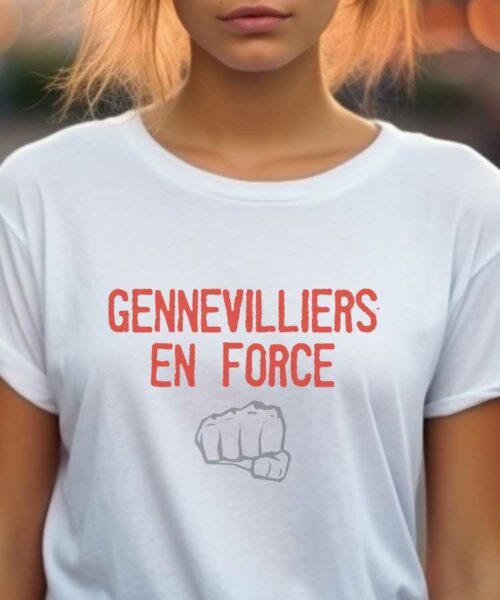 T-Shirt Blanc Gennevilliers en force Pour femme-2