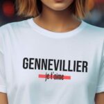 T-Shirt Blanc Gennevilliers je t'aime Pour femme-2