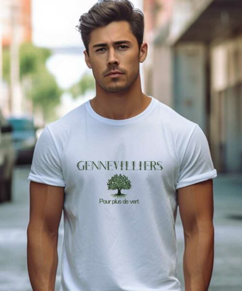 T-Shirt Blanc Gennevilliers pour plus de vert Pour homme-2