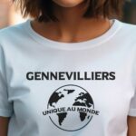 T-Shirt Blanc Gennevilliers unique au monde Pour femme-1
