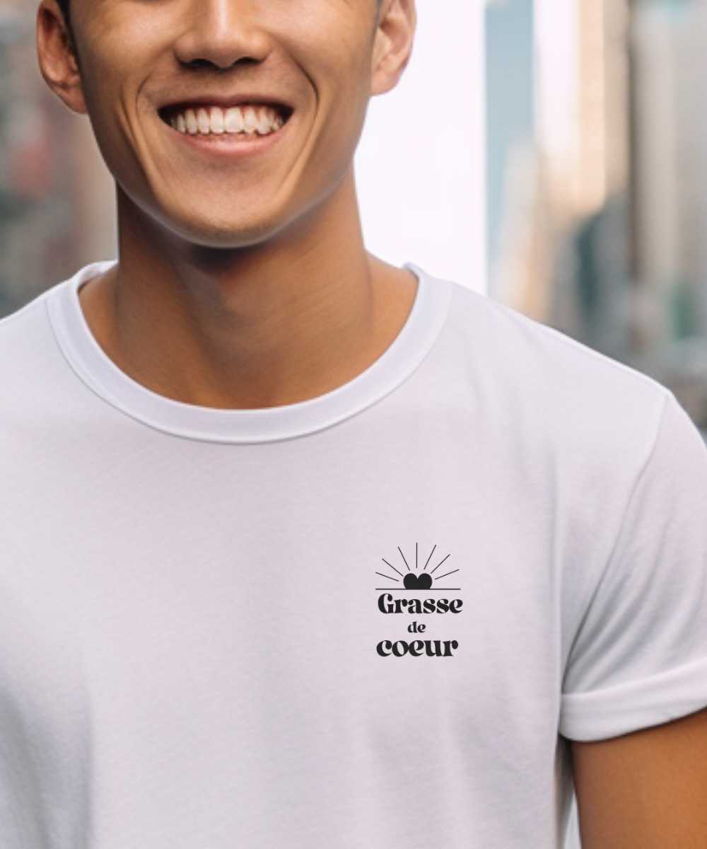 T-Shirt Blanc Grasse de coeur Pour homme-1