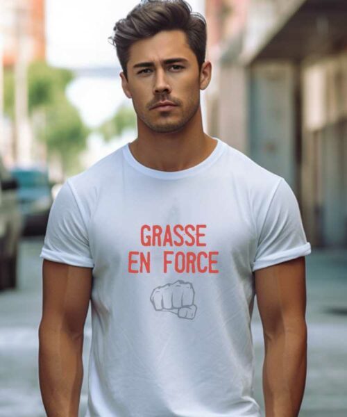 T-Shirt Blanc Grasse en force Pour homme-1