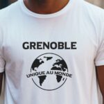 T-Shirt Blanc Grenoble unique au monde Pour homme-2