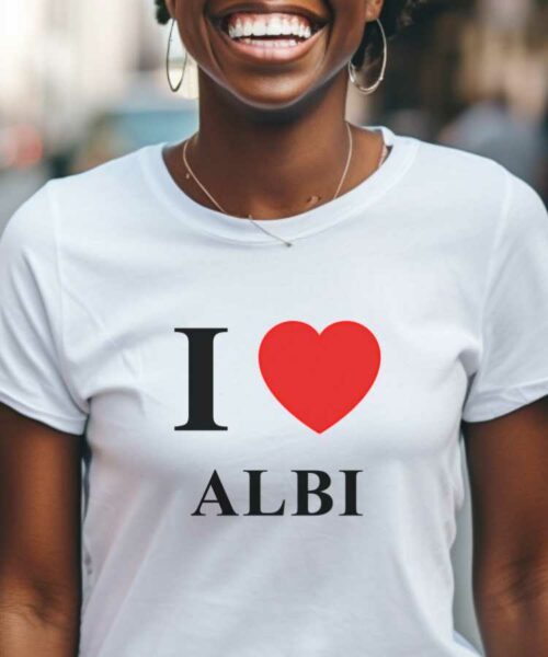 T-Shirt Blanc I love Albi Pour femme-1