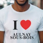 T-Shirt Blanc I love Aulnay-sous-Bois Pour homme-1