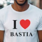 T-Shirt Blanc I love Bastia Pour homme-1