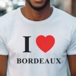 T-Shirt Blanc I love Bordeaux Pour homme-1