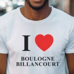 T-Shirt Blanc I love Boulogne-Billancourt Pour homme-1