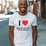 T-Shirt Blanc I love Boulogne-sur-Mer Pour homme-2