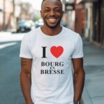 T-Shirt Blanc I love Bourg-en-Bresse Pour homme-2