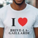 T-Shirt Blanc I love Brive-la-Gaillarde Pour homme-1