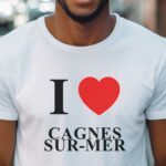 T-Shirt Blanc I love Cagnes-sur-Mer Pour homme-1