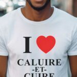 T-Shirt Blanc I love Caluire-et-Cuire Pour homme-1