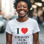 T-Shirt Blanc I love Chalon-sur-Saône Pour femme-2