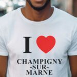 T-Shirt Blanc I love Champigny-sur-Marne Pour homme-1