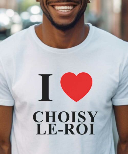 T-Shirt Blanc I love Choisy-le-Roi Pour homme-1