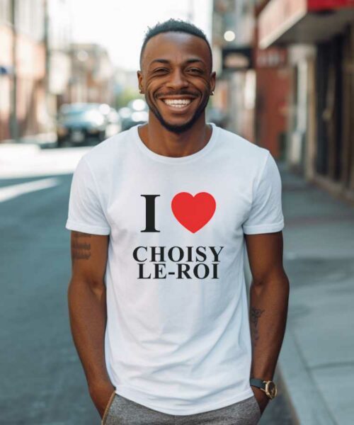 T-Shirt Blanc I love Choisy-le-Roi Pour homme-2