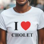 T-Shirt Blanc I love Cholet Pour femme-1