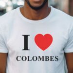 T-Shirt Blanc I love Colombes Pour homme-1