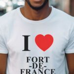 T-Shirt Blanc I love Fort-de-France Pour homme-1