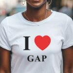 T-Shirt Blanc I love Gap Pour femme-1