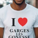 T-Shirt Blanc I love Garges-lès-Gonesse Pour homme-1