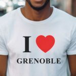 T-Shirt Blanc I love Grenoble Pour homme-1