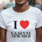 T-Shirt Blanc I love La Seyne-sur-Mer Pour femme-1