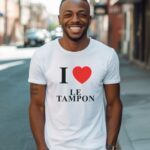 T-Shirt Blanc I love Le Tampon Pour homme-2