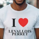 T-Shirt Blanc I love Levallois-Perret Pour homme-1