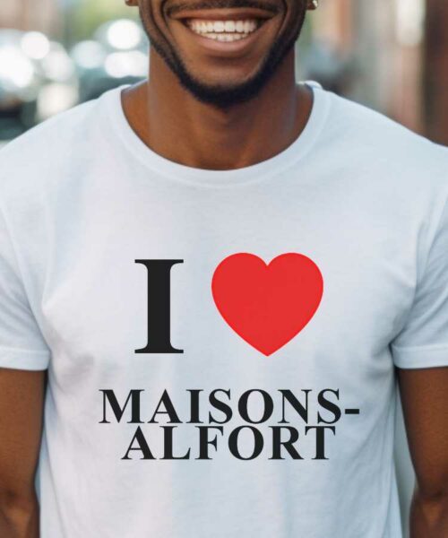 T-Shirt Blanc I love Maisons-Alfort Pour homme-1