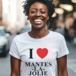 T-Shirt Blanc I love Mantes-la-Jolie Pour femme-2