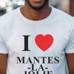 T-Shirt Blanc I love Mantes-la-Jolie Pour homme-1
