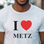 T-Shirt Blanc I love Metz Pour homme-1