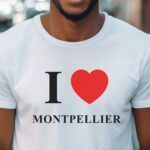 T-Shirt Blanc I love Montpellier Pour homme-1