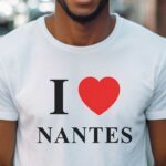 T-Shirt Blanc I love Nantes Pour homme-1