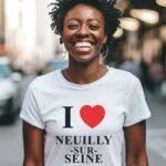 T-Shirt Blanc I love Neuilly-sur-Seine Pour femme-2