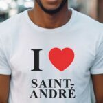 T-Shirt Blanc I love Saint-André Pour homme-1