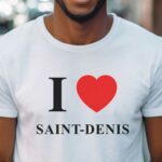 T-Shirt Blanc I love Saint-Denis Pour homme-1