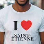 T-Shirt Blanc I love Saint-Étienne Pour homme-1