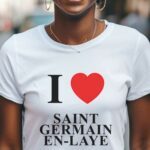 T-Shirt Blanc I love Saint-Germain-en-Laye Pour femme-1