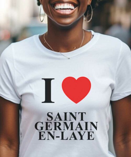 T-Shirt Blanc I love Saint-Germain-en-Laye Pour femme-1