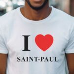 T-Shirt Blanc I love Saint-Paul Pour homme-1
