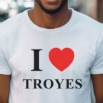 T-Shirt Blanc I love Troyes Pour homme-1